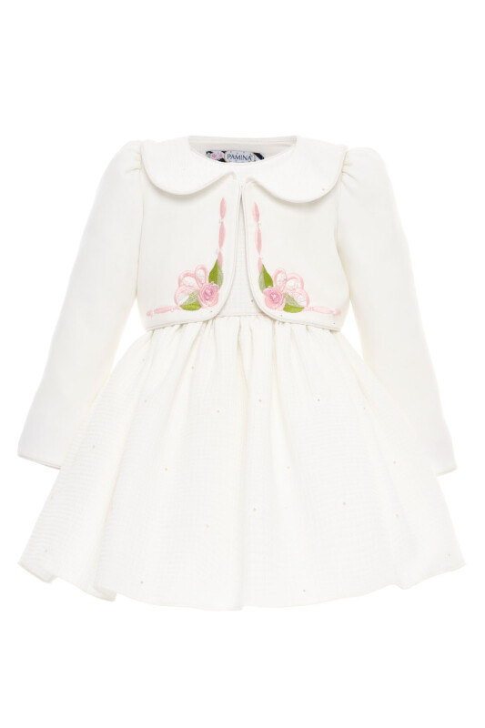 Ecru Baby Girls Embroidered Jacket & Dress Set 6-24 MONTH 36360PR - Clothes (1)