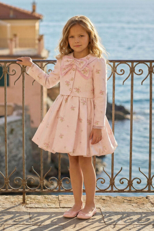 Powder Girls Floral Print Dress & Jacket Set 3-7 AGE 36308PR - Clothes