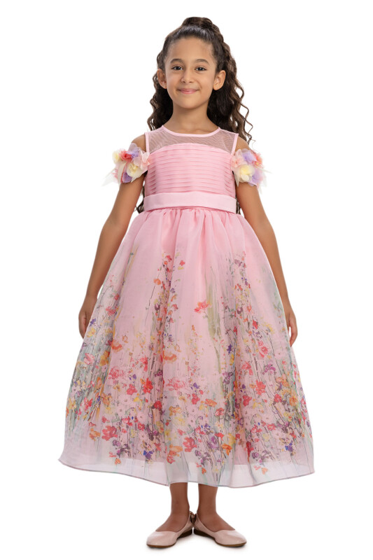 Powder Girls Floral Long Dress 3-7 AGE 36071PR - Clothes (1)