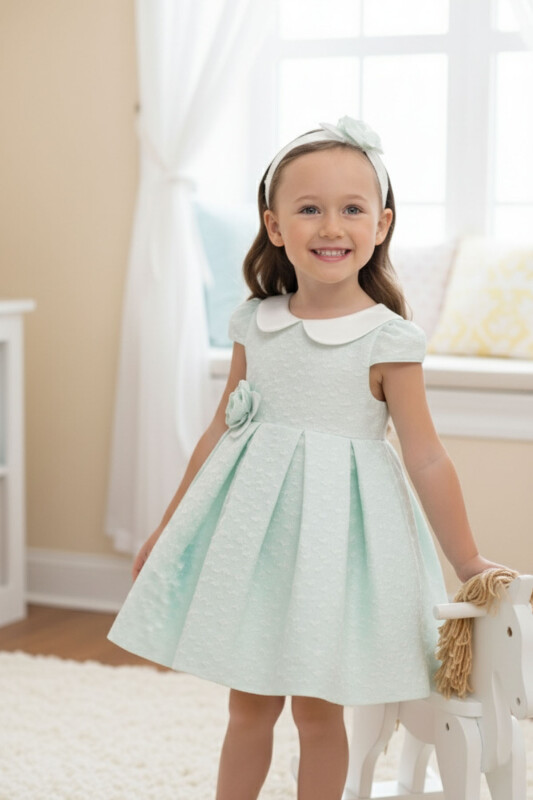 Mint Baby Dress with Matching Headband 6-24 MONTH 36172PR 