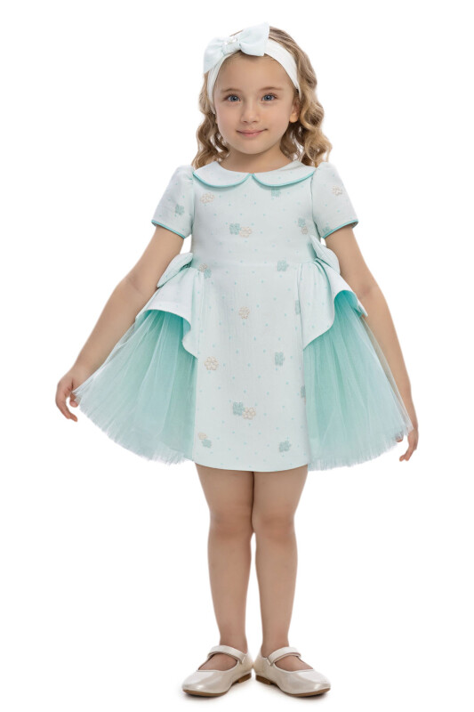 Mint Baby Dress with Side Tulle Bows 6-24 MONTH 36168PR - Clothes (1)