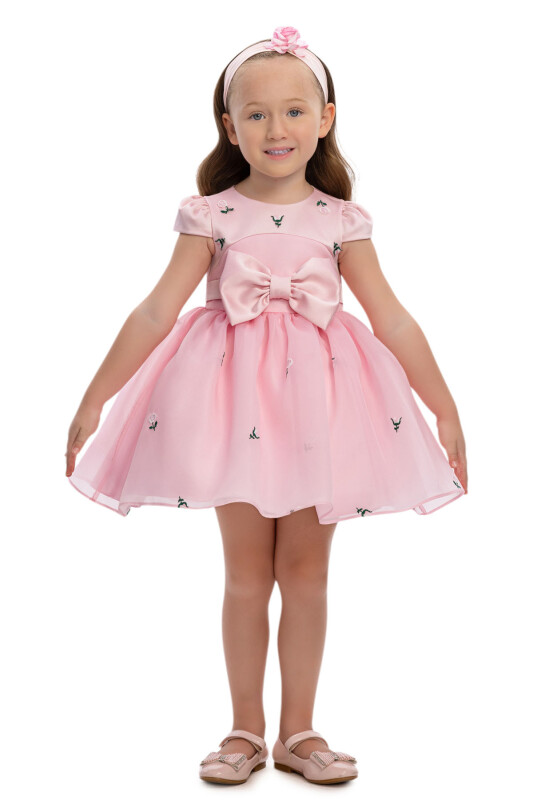 Pink Baby Rose Bow Dress 6-24 MONTH 36078PR - Clothes (1)