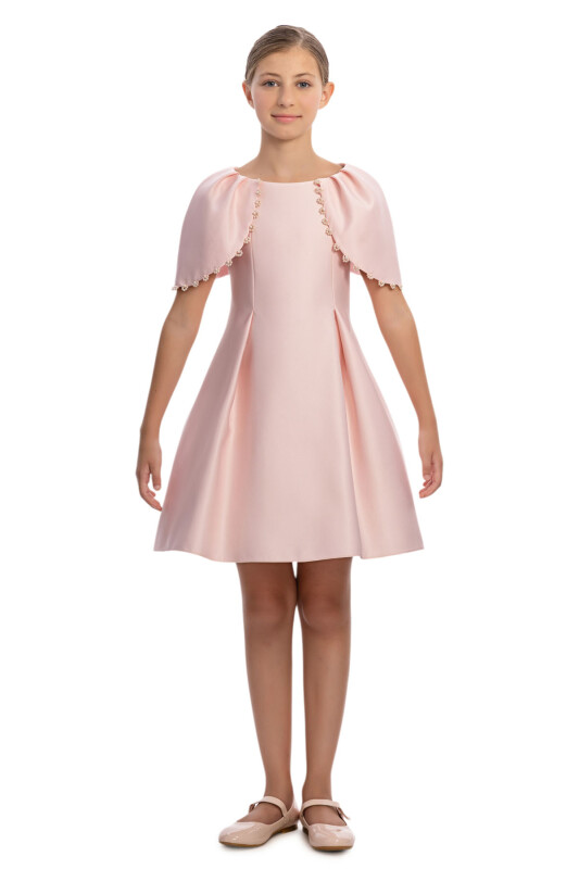 Powder Girls Pearl Trim Cape Dress 8-14 AGE 36095PR - Clothes (1)