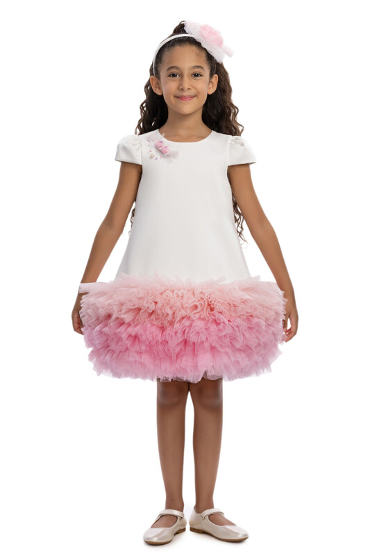 Ecru Girls Candy Tulle Hem Dress 3-7 AGE 36012PR - Clothes (1)