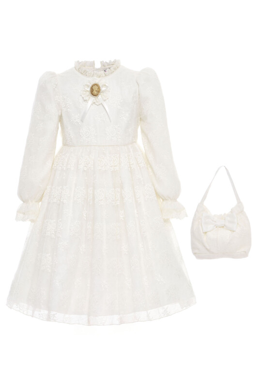 Ecru Girls Classic Lace Dress with Bag 3-7 AGE 36311PR - Clothes (1)