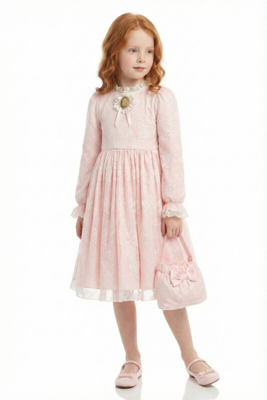 Powder Girls Classic Lace Dress with Bag 3-7 AGE 36311PR - Clothes
