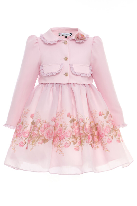 Powder Girls Floral Organza Dress with Jacket 3-7 AGE 36298PR - Clothes (1)