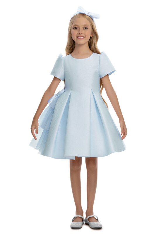 Blue Girls Layered Tulle Side-Bow Dress 3-7 AGE 36306PR - Clothes (1)