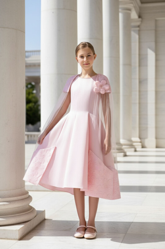 Powder Girls Cape Detail Midi Dress 8-14 AGE 36231PR - Clothes