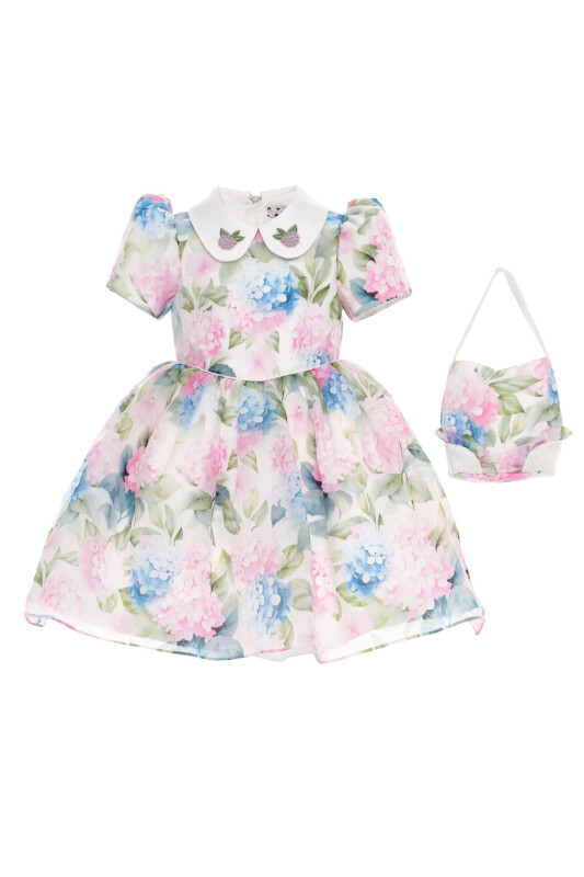 Powder Girls Dress with Embroidered Collar & Matching Bag 3-7 AGE 36165PR - Clothes (1)