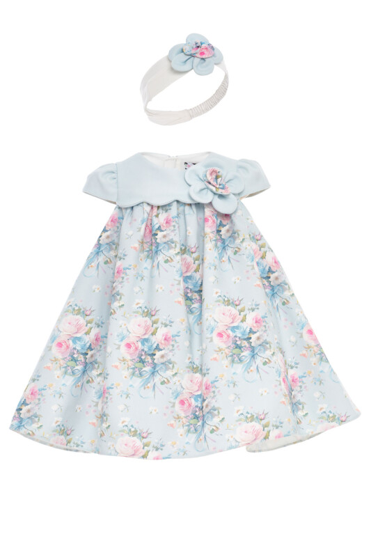 Blue Baby Girls Floral Print Dress with Headband 6-24 MONTH 36197PR - Clothes (1)