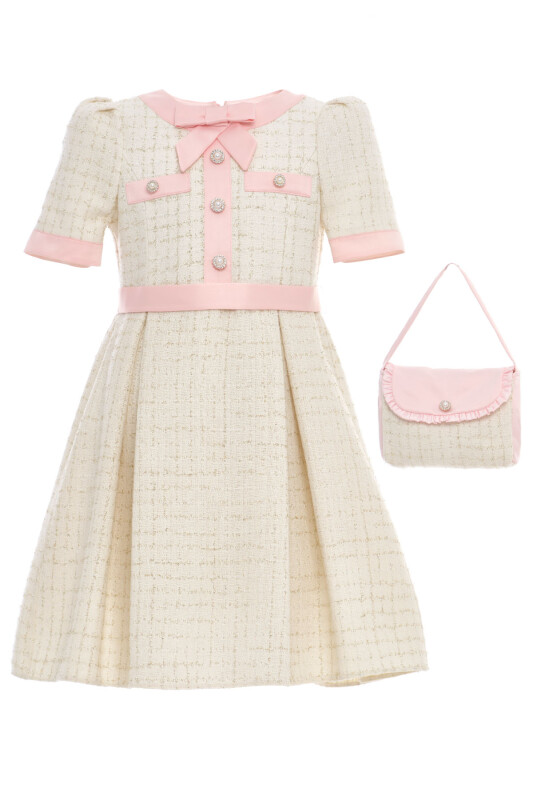 Powder GirlsTweed Dress with Matching Bag 8-15 AGE 36278PR - Clothes (1)