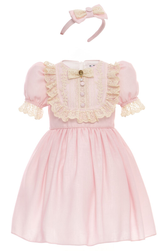 Powder Vintage-Inspired Lace Detailed Dress with Headband 3-7 AGE 36403PR - Clothes (1)