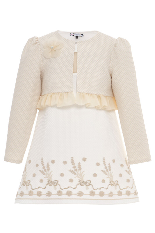 Beige Girls Dress with Jacket 3-7 AGE 36297PR - Clothes (1)
