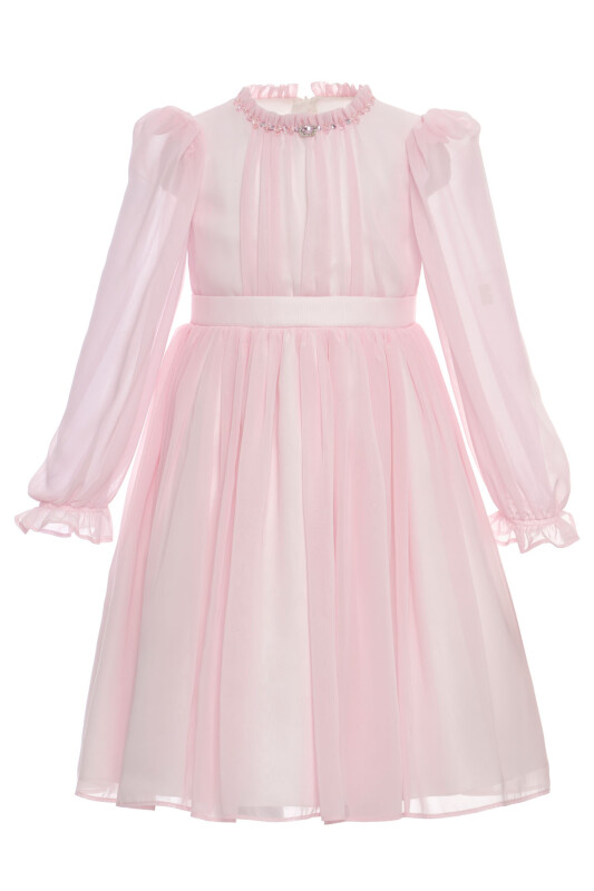 Pink Girls Long Sleeve Dress 3-7 AGE 36251PR - Clothes (1)