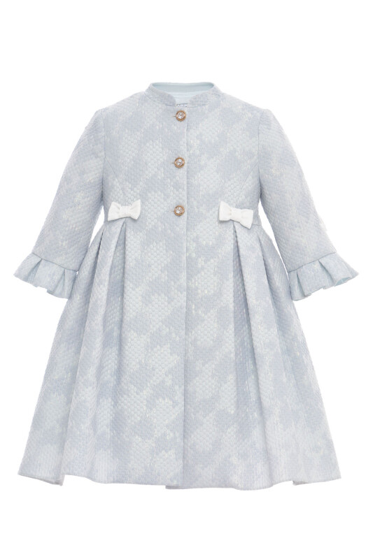 Blue Grils Dress with Long Jacquard Coat Set 3-7 AGE 36295PR - Clothes (1)