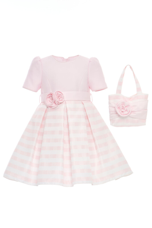 Powder Girls Striped Party Dress with Matching Bag 3-7 AGE 36179PR - Clothes (1)