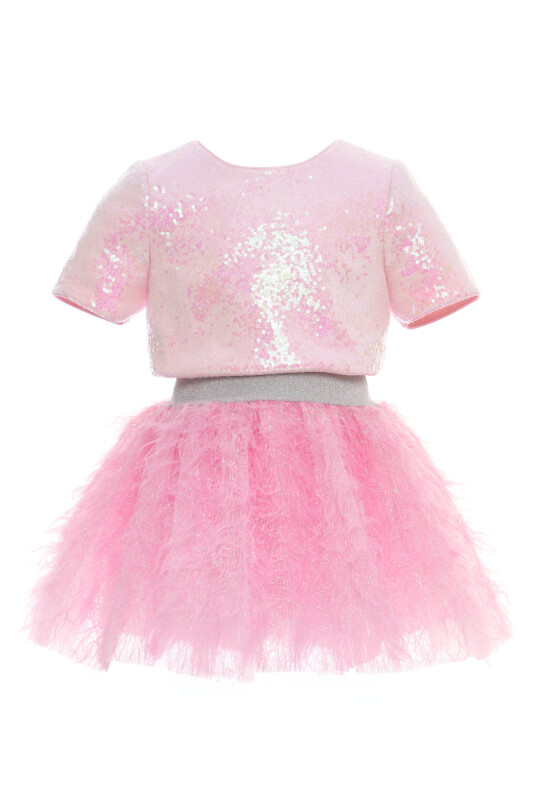 Powder Gırls Sparkling Sequin Top & Skirt 3-7 AGE 36030PR - Clothes (1)