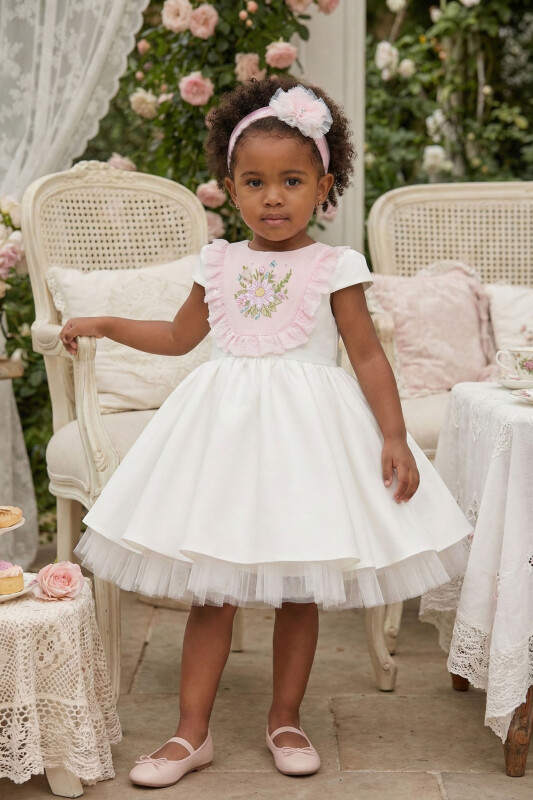 Ecru Baby Girls Smocked Dress & Headband 6-24 MONTH 36122PR - Clothes