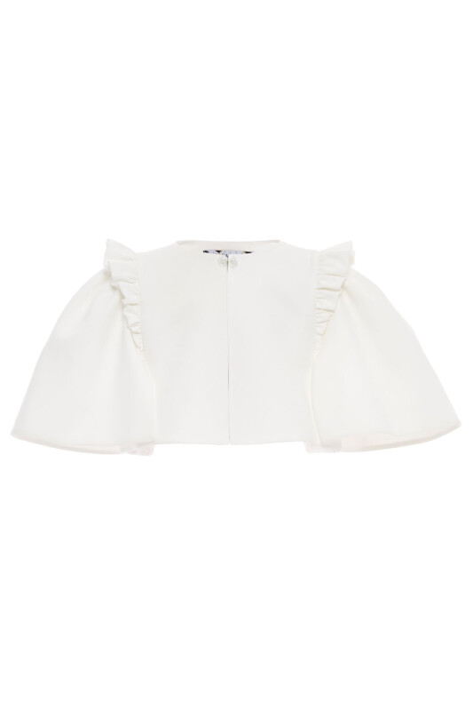 Ecru Girls Ruffle Shoulder Bolero 3-7 AGE 36452PR - Clothes (1)