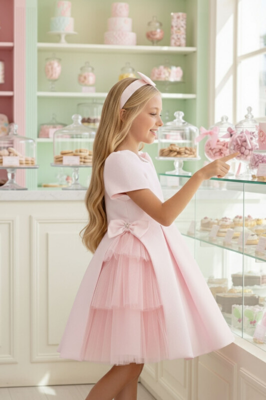Powder Girls Layered Tulle Side-Bow Dress 3-7 AGE 36306PR - Clothes