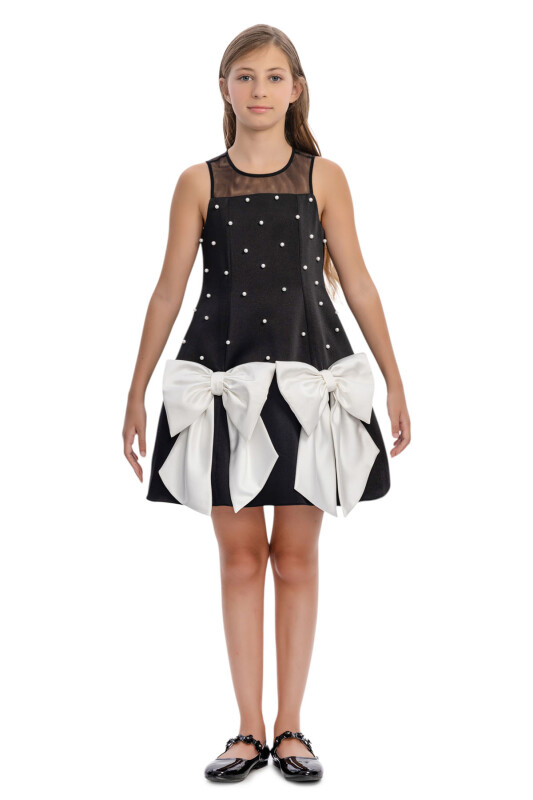 Black Girls Pearl Bow Dress 8-14 AGE 36110PR - Clothes (1)