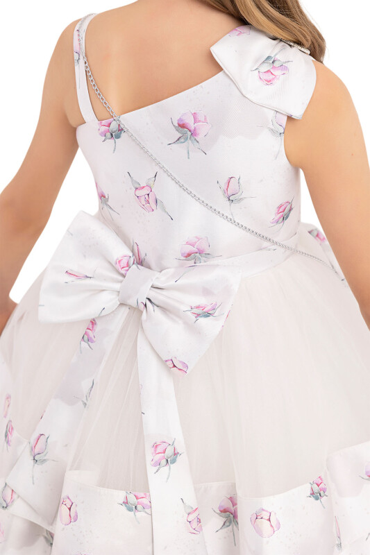 Pink dress with tulle skirt for girls 4-8 AGE 33288PR - Clothes (1)