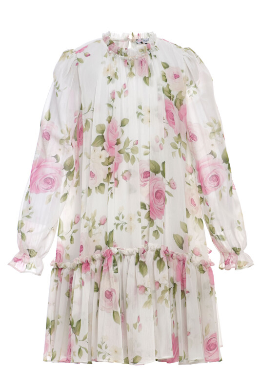 Ecru Girls Long Sleeve Chiffon Dress 8-15 AGE 36233PR - Clothes (1)