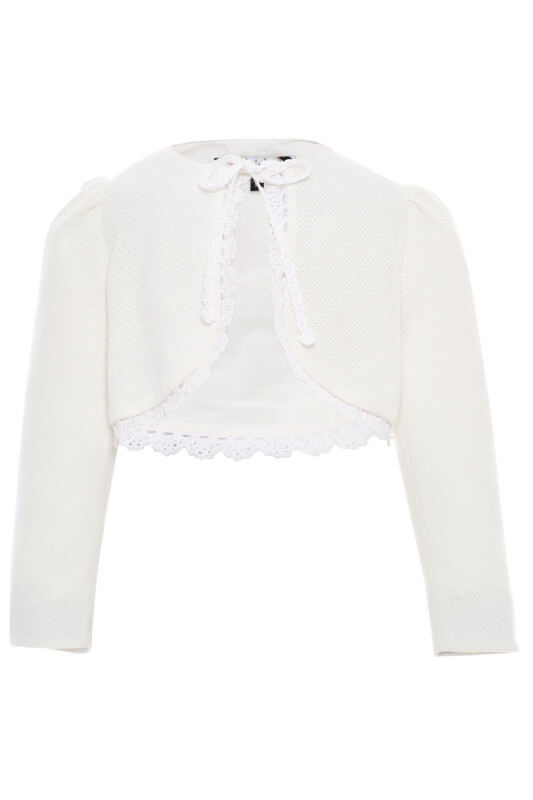 Ecru Baby Knit Bolero with Crochet Trim 6-24 MONTH 36454PR - Clothes