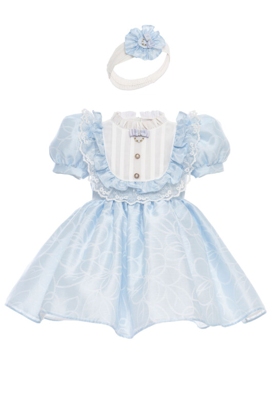 Blue Baby Bow-Back Dress with Headband 6-24 MONTH 36445PR - Clothes (1)