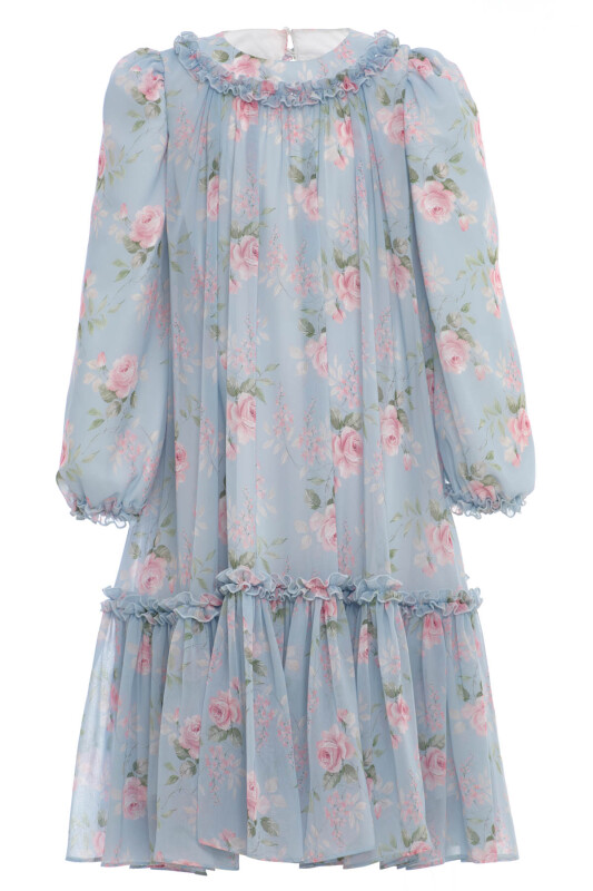 Blue Girls Floral Chiffon Midi Dress 8-15 AGE 36388PR - Clothes (1)