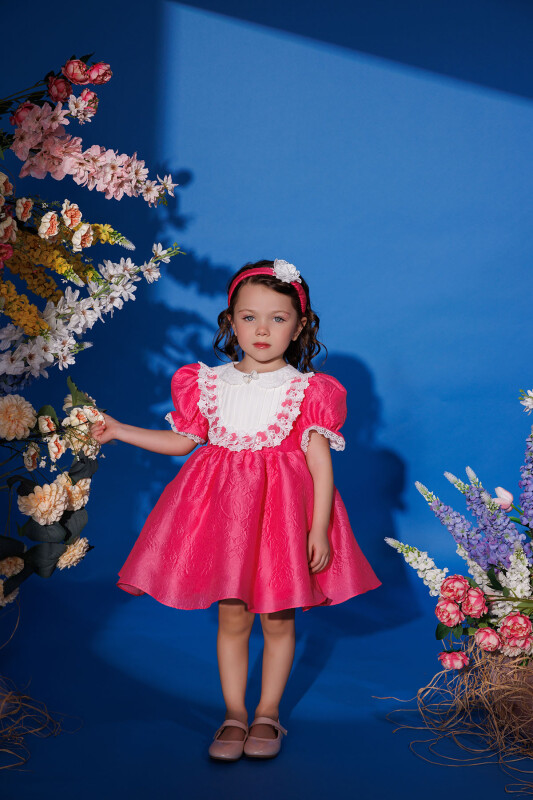 Fuchsia Baby Girl Dress with Hair Accessory 6-24 MONTH 35359PR - Clothes (1)