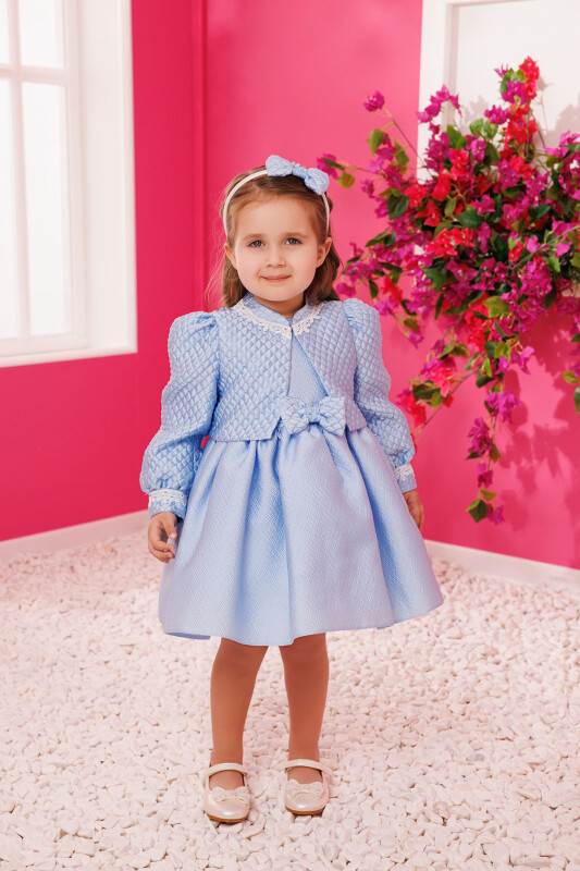 Blue Baby Dress with Jacket and Hair Accessory 6-24 MONTH 35399PR - Clothes (1)