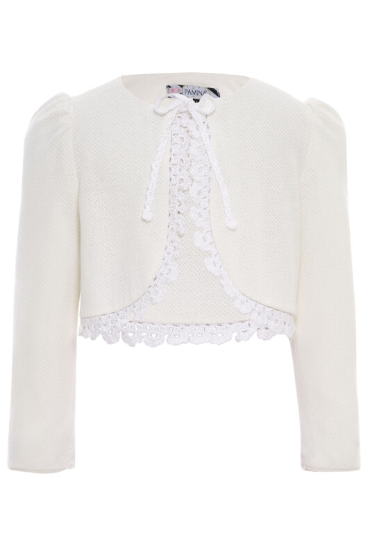Ecru Bolero with Crochet Trim 3-7 AGE 36456PR - Clothes