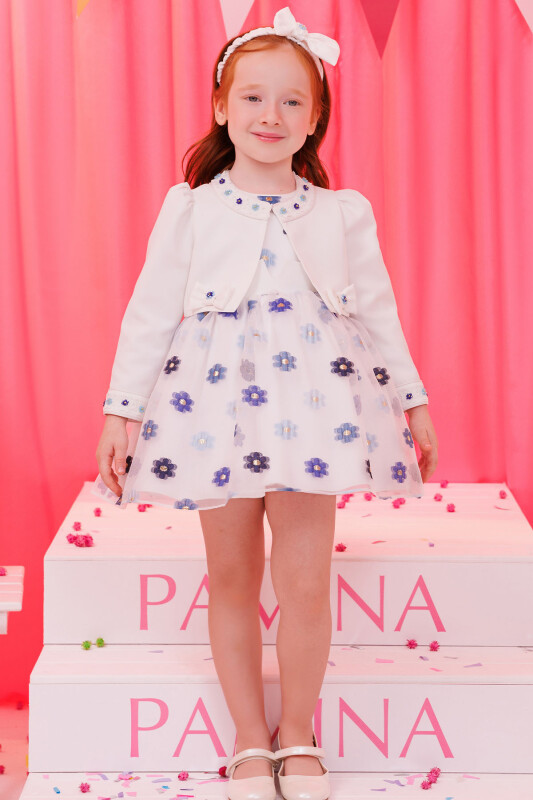 Blue Dress with Bolero and Hair Accessory 6-24 MONTH 35403PR - Clothes