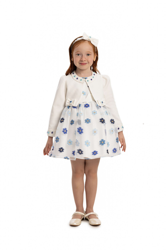 Blue Dress with Bolero and Hair Accessory 6-24 MONTH 35403PR - Clothes (1)