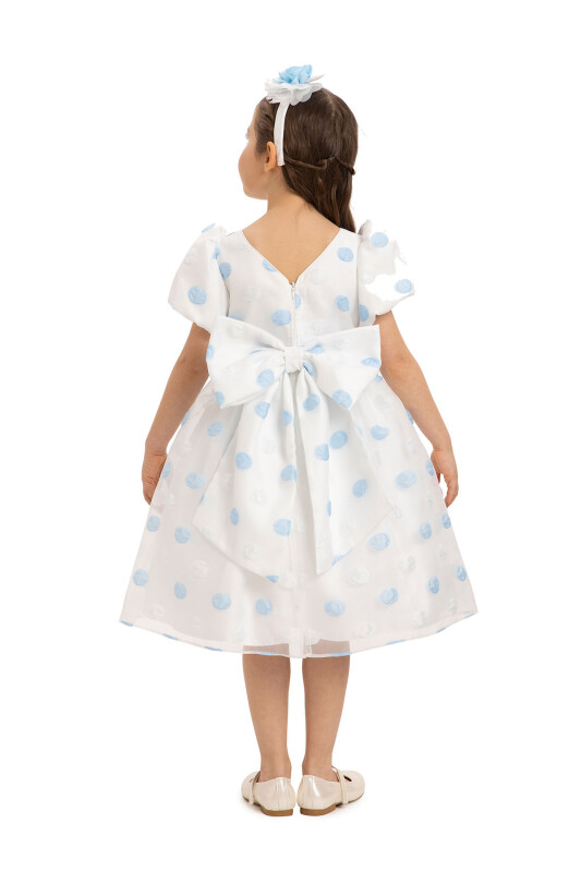 Blue Polka Dot Dress with Hair Accessory 3-7 AGE 35430PR - Clothes (1)