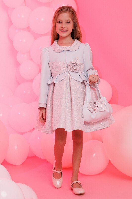 Blue Dress with Matching Bolero and Bag 3-7 AGE 35406PR - Clothes