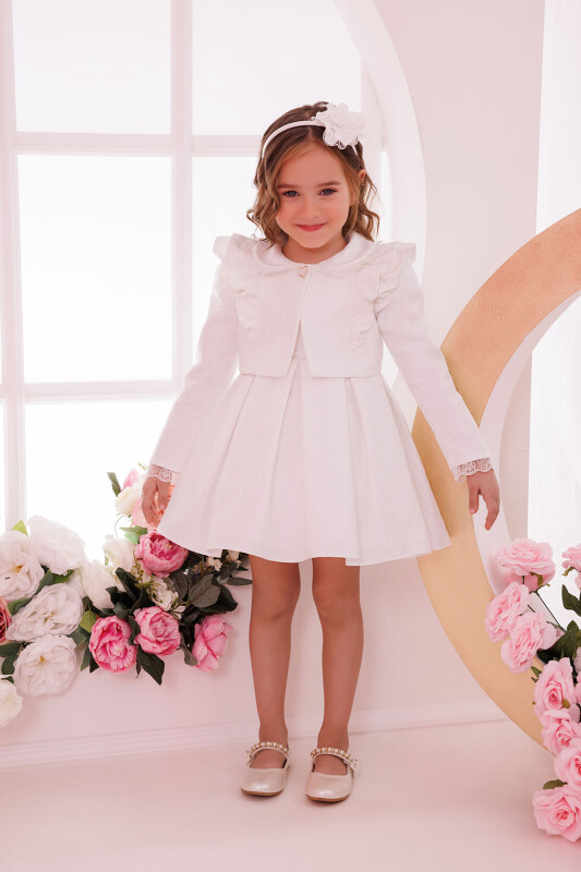 Ecru Baby Dress with Bolero 6-24 MONTH 35395PR - Clothes