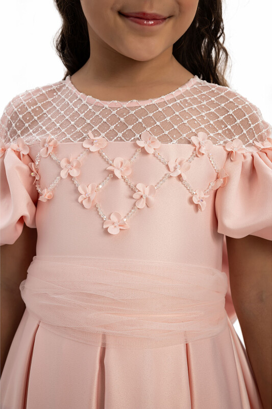 Powder Satin Girls Dress 3-7 AGE 35182PR - Clothes (1)