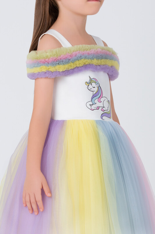 Ecru Girls Unicorn Party Dress 3-7 AGE 35045PR - Clothes (1)