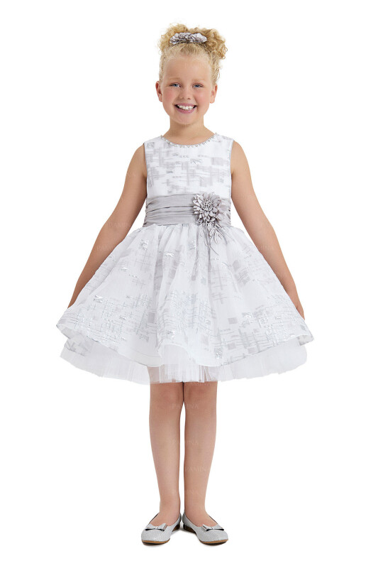 Silver Sleeveless Dress 8-12 AGE 33067PR - Clothes