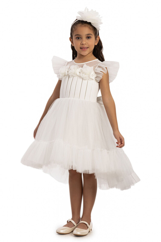 Ecru Girls Dress 3-7 AGE 35194PR - Clothes