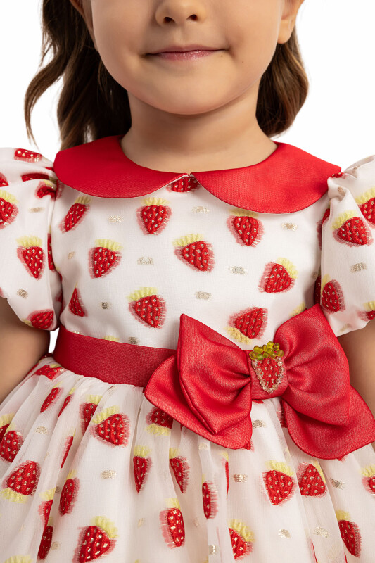 Red Strawberry Dress with Hair Accessory 6-24 MONTH 35241PR - Clothes