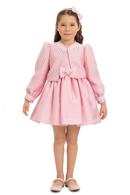 Pink Baby Dress with Jacket and Hair Accessory 6-24 MONTH 35399PR - Clothes