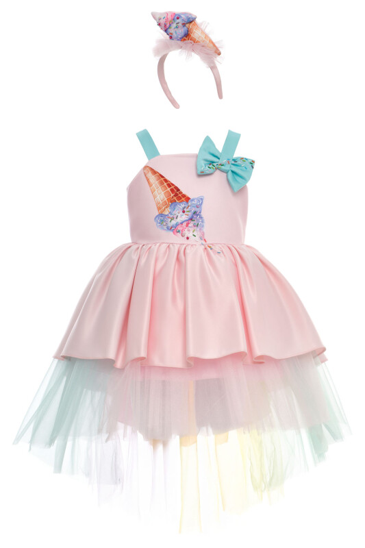 Powder Girls’ Ice Cream Print Party Dress with Rainbow Tulle & Headband 3-7 AGE 36042PR - Clothes (1)