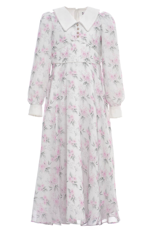 Pink Girls Floral Long Dress 8-15 AGE 36386PR - Clothes (1)