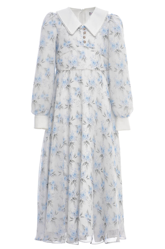 Blue Girls Floral Long Dress 8-15 AGE 36386PR - Clothes (1)