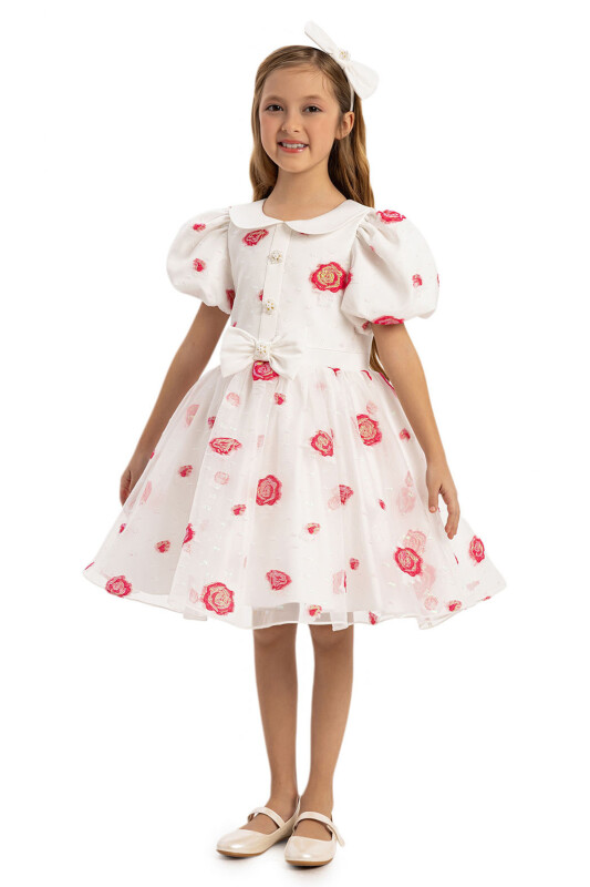 Fuchsia Dress with Hair Accessory 3-7 AGE 35239PR - Clothes (1)