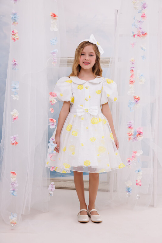 Yellow Dress with Hair Accessory 3-7 AGE 35239PR - Clothes (1)